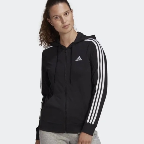 ADIDAS Essentials 3-stripe Full Zip Hoodie - Picture 2 of 12